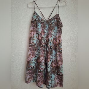 ECOTE Pink Brown Halter Midi Sundress for Resort Wear
